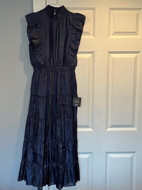 Lulu's Midnight Navy Ruffle-Tier Maxi Dress